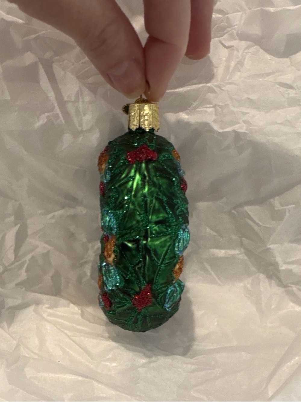 OWC Alabama Crimson Tide Green Wreath Glass Ornament - Team Holiday Decor - Picture 4 of 8